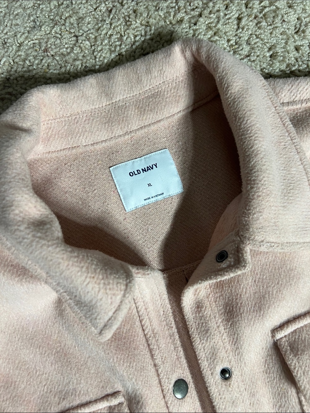 Old Navy Light Pink Button-Front Shacket - Picture 4 of 6